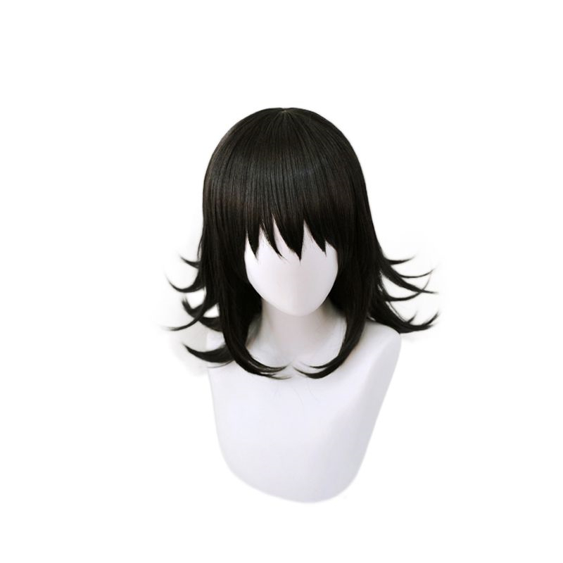 

Anime Demon Slayer Kimetsu No Yaiba Makomo Cosplay Wig Blade of Demon Slayer Black Short Stratification Synthetic Hair Wigs, 1439