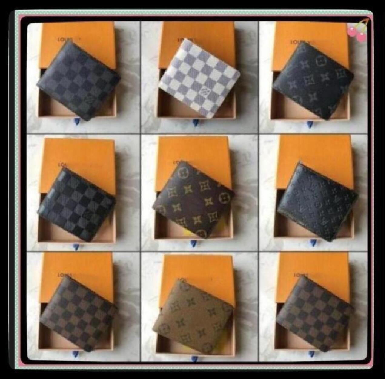 

LVLOUISVITTON VUTTON Paris plaid style luxury purse special multiple short small bifold VITTON wallet with box and Dust Bag, Red;black