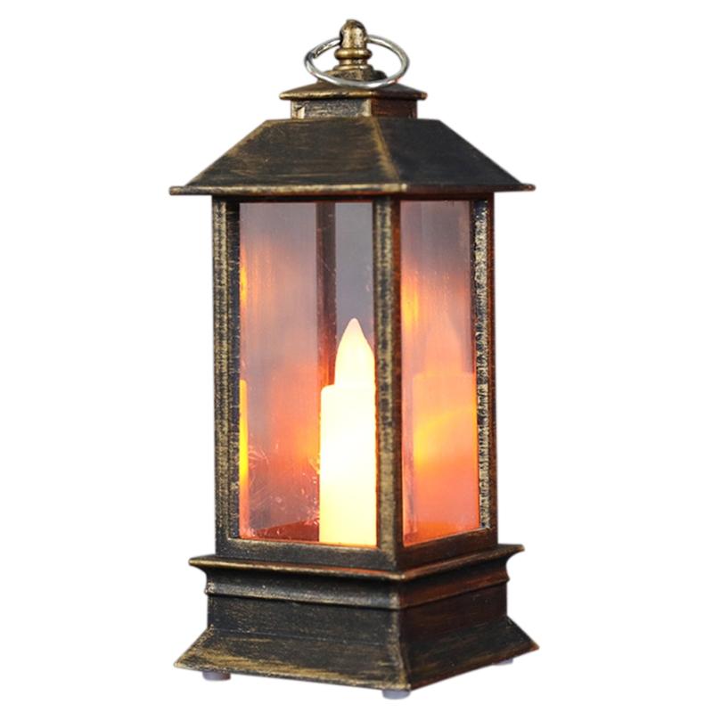 

Christmas Decorations K3NA Portable Button Battery Operated Storm Lantern Old-fashioned Wind Lamps Electric Candle Light Accent Look