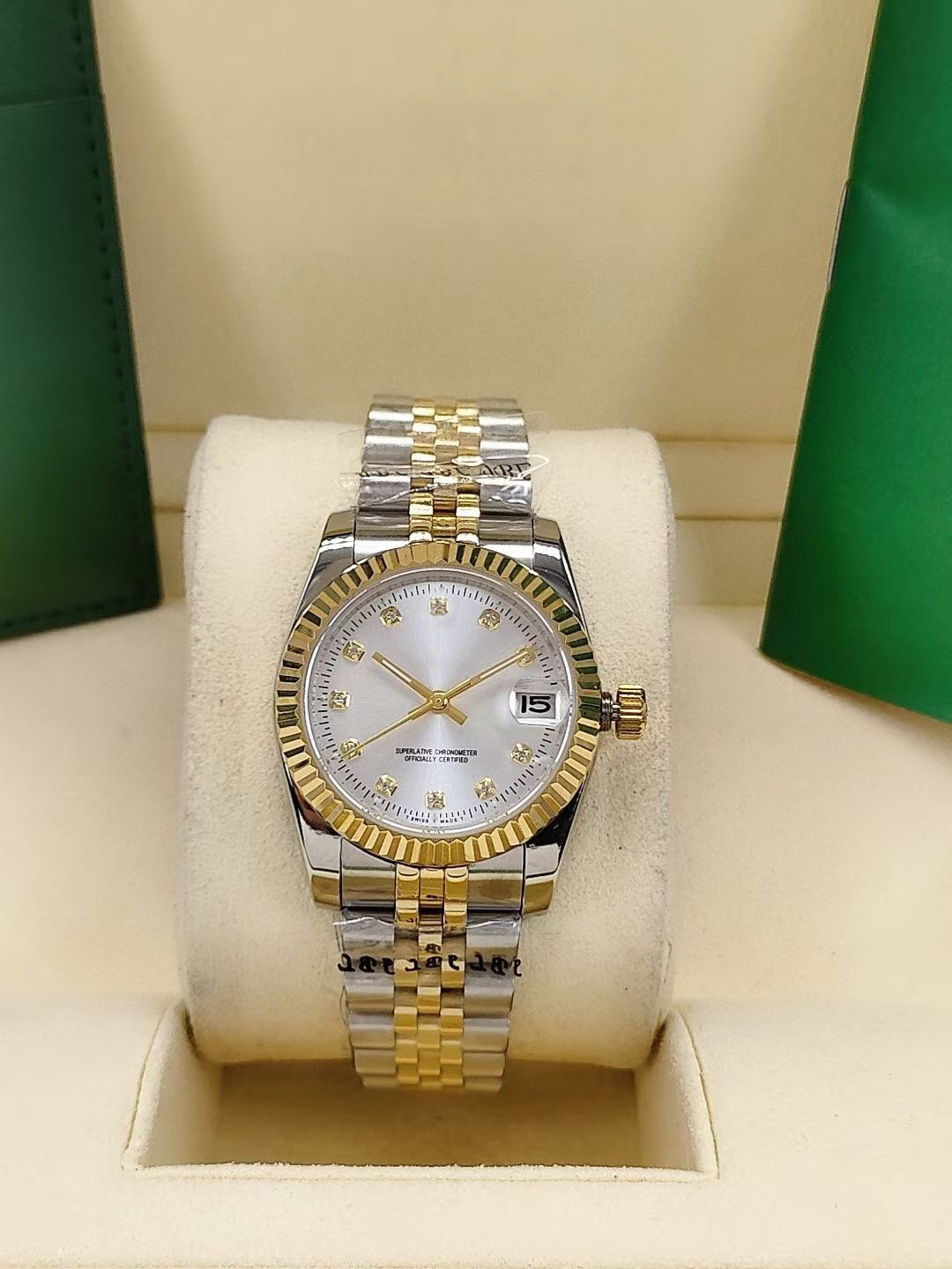 

31mm Women Automatic Movement Watches Full Stainless Steel Strap Mechanical Woman Diamond Iced Out Watch High Quality Mens Wristwatches Lady Wristwatch, Waterproof