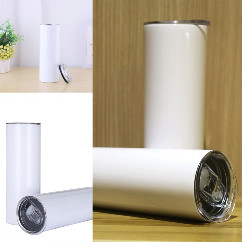 

15oz 20oz 30oz Sublimations Tumblers straight cup Sublimation Blanks Stainless Steel lnsulated water bottle with Lid Car Cups mug, White & sublimation coated