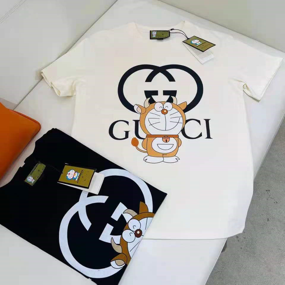 

2021 G T Shirts Classic Big Standard Joint Short Sleeves Men's and Women's T-Shirt Special Cartoon Half Sleeve, White;black