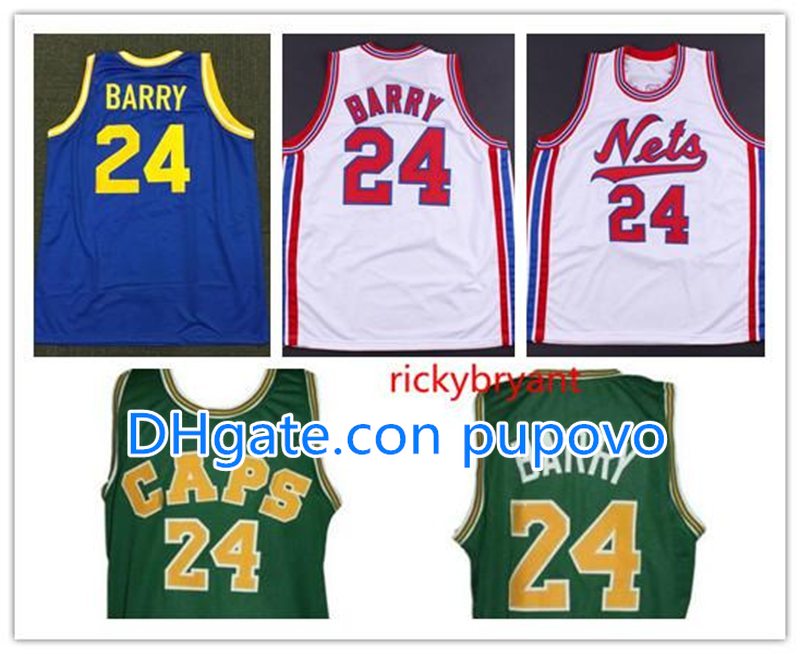 

college retro Rick 24 Barry Basketball Jersey mens jerseys mesh stitched embroidery custom big size S-5XL, Black