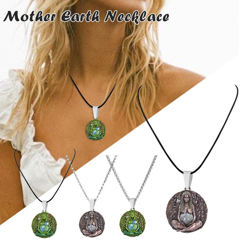 

Charms Gaia Mother Earth 1" Pendant Necklace Retro Jewelry Gifts For Men Women FS99, Bronze;silver