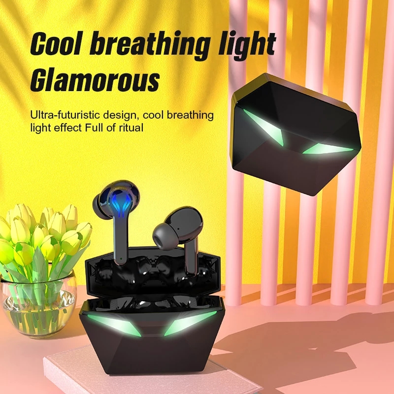 

TWS Wireless bluetooth 5.1 headset gaming low latency Gamer in-ear Earphones Noise Reduction Stereo Hearing aids Earbuds, Black