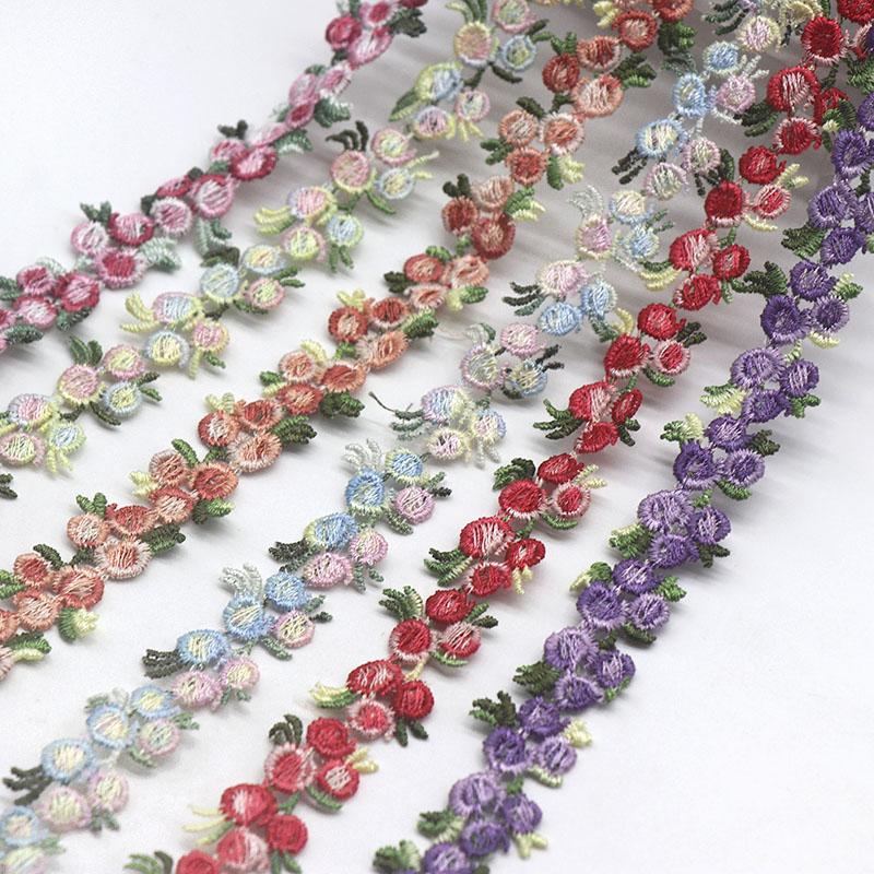 

Ribbon H736 2cm Colorful Cherry Flower Lace Trim Knitting Wedding Embroidered Diy Handmade Patchwork Sewing Supplies Crafts, Pink;blue