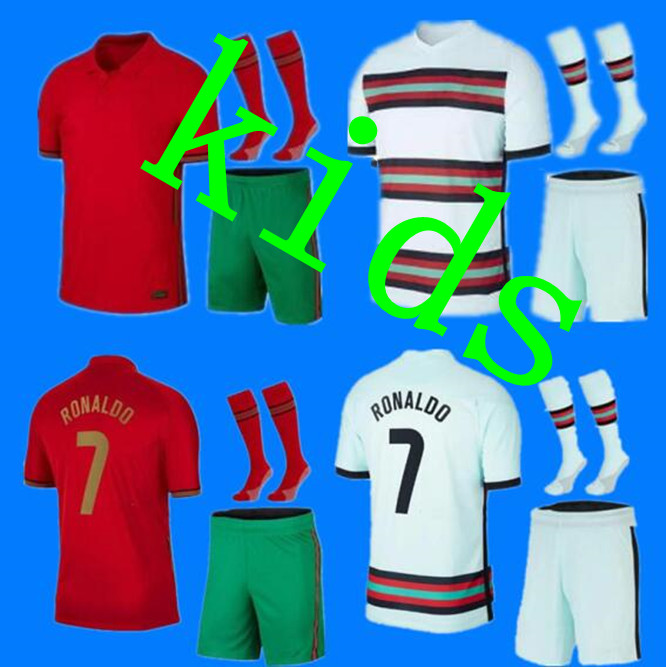 

RONALDO soccer jersey 20 21 B.FERNANDES JOAO FELIX DIOGO J. RUBEN NEVES BERNARDO 2021 national team Kids kit football shirt, Black;yellow