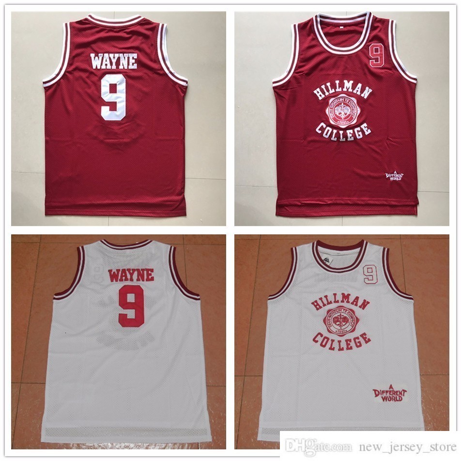

Hillman #9 Dwayne Wayne Jersey Cheap Mens Red White Movie College Dwayne Wayne Jerseys Retro 1881 A Different World Shirt