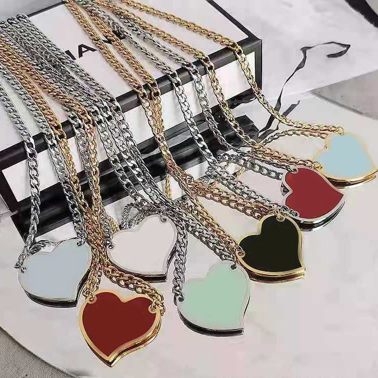 

European and American fashion Pendant Necklaces Heart-shaped P home inverted triangle classic necklace metal label street hip-hop personality