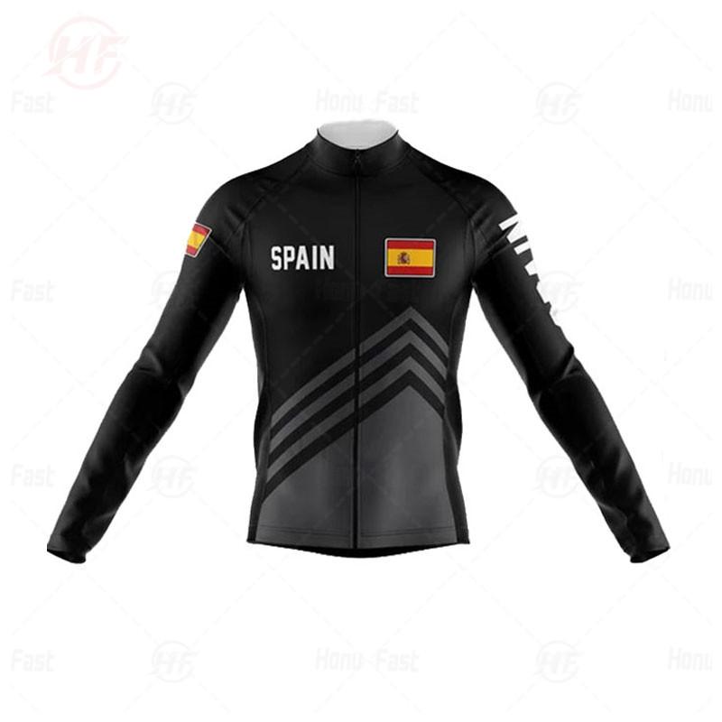 

Racing Sets Cycling Jerseys 2021 Spain Pro Team Man Long Sleeve Breathable Clothing Bike Uniform Jersey Set MTB Ropa Ciclismo, Pants 3