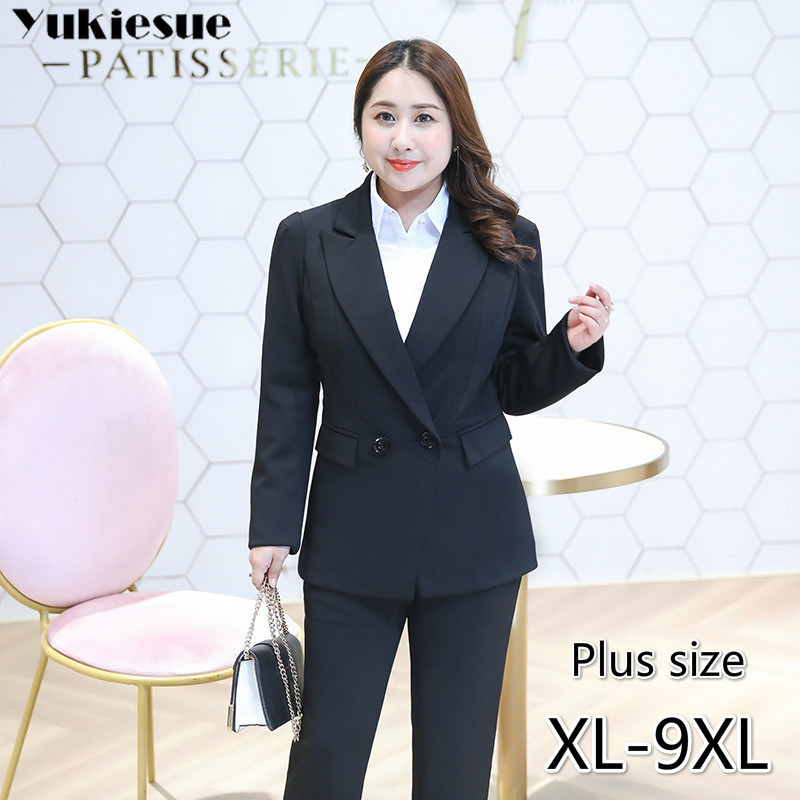 

OL office women's jacket suits &blazer feminino woman coats for women blazers and jackets ladies femme mujer Plus size 9XL 210519, Black