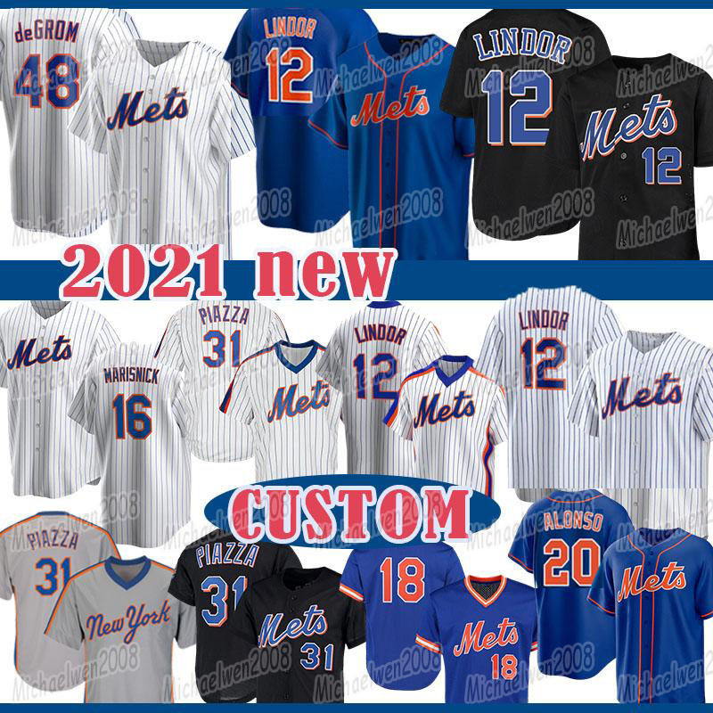 

Francisco 12 Lindor Pete Alonso Jacob deGrom Darryl Strawberry Baseball Jersey custom Jeff McNeil Noah Syndergaard New Michael Conforto York