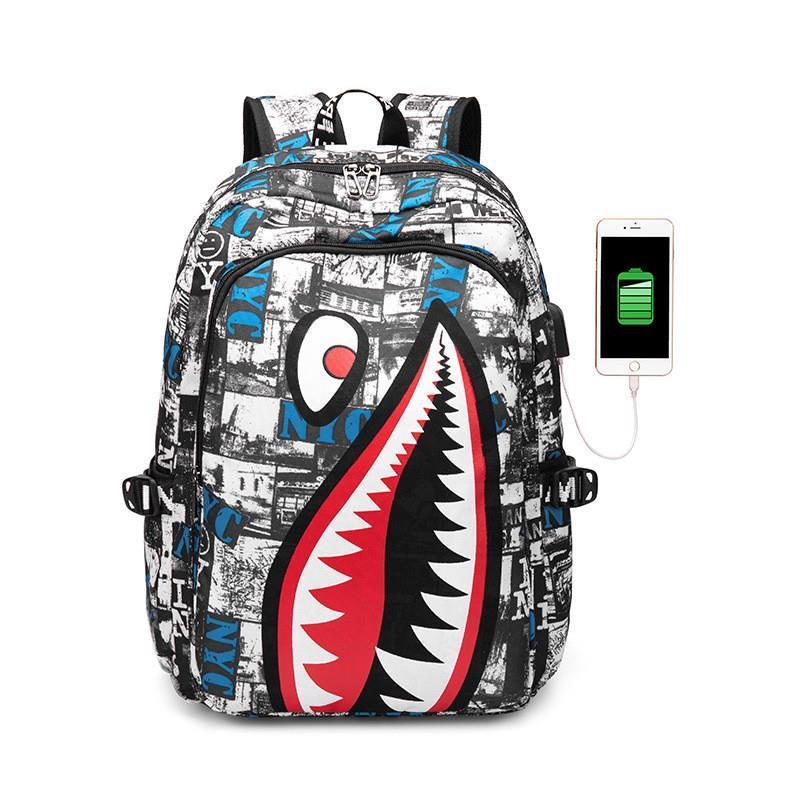 

Shark Printing School Children Bag Backpack For Teen Boys Girls Leisure Travel Bagpack Women Backpacks Mochilas Escolar, Color4