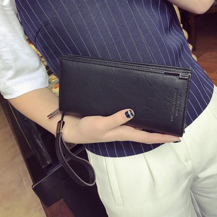 

wholesale women handbag Street trend Leather Long Wallets all kinds of folding multi Card Leatheres Wallet embossed leathers fashion bag, Black(printing box )
