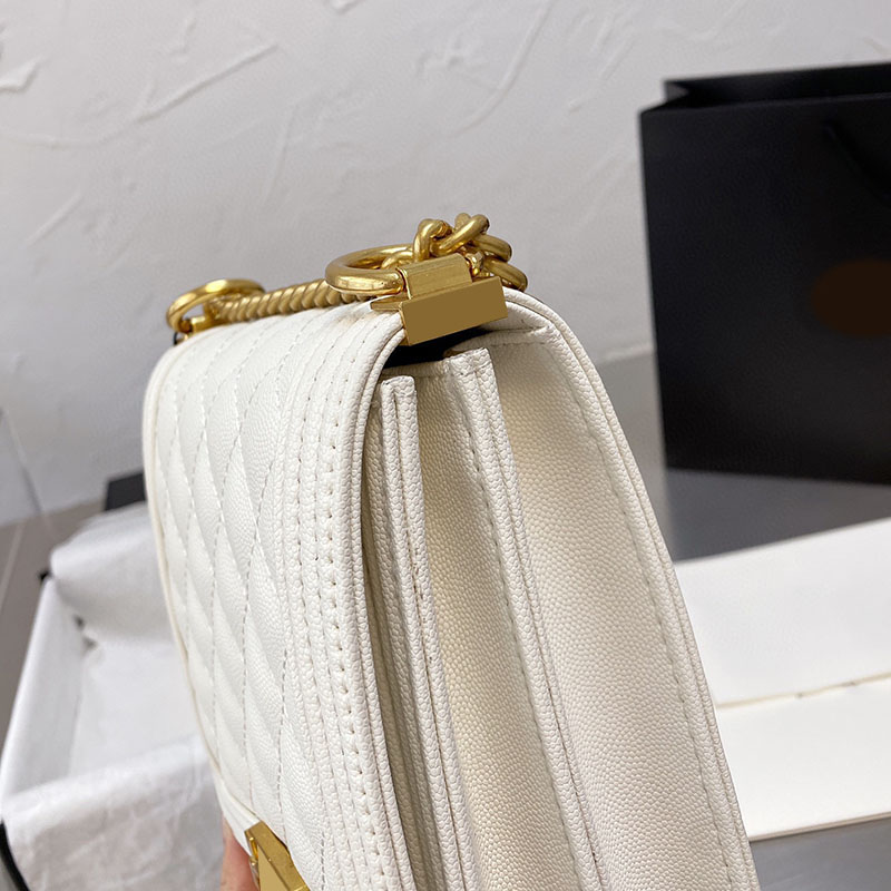 

202215x20CM Womens Classic Mini Flap Bags Calfskin Caviar Leather Ladies Cartable Shoulder Cross Body Handbags Lu, Box