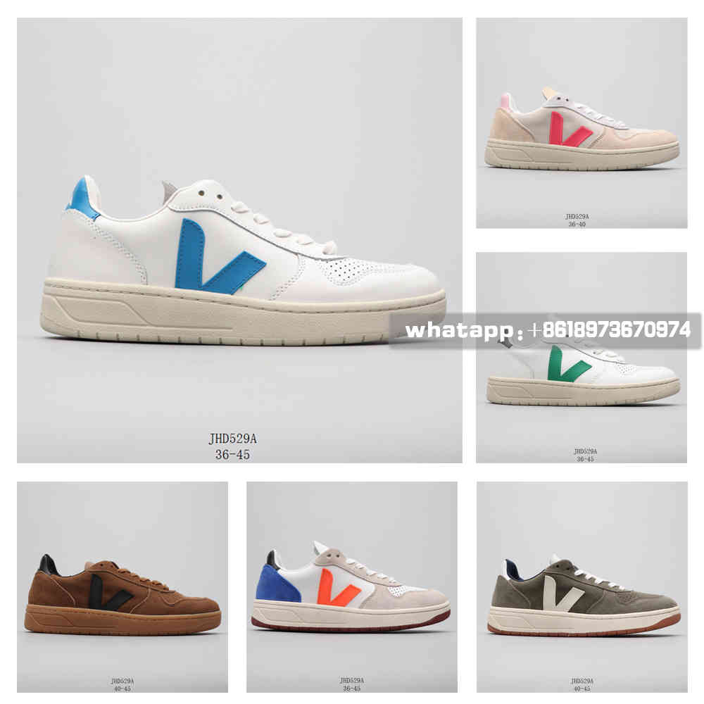 

Original VEJA Sneakers Casual V-shaped White Shoes Unisex V10 women Sneakers Men's youth Comfort 2021 Summer Classic Size 36-45 210701, V10 dark brown