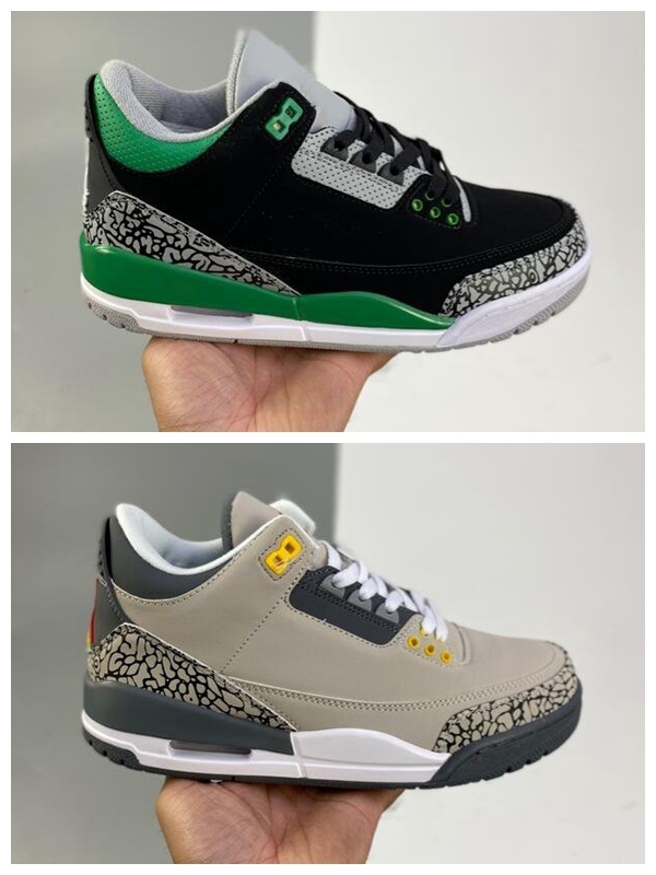 

2021 3 Retro Cool Grey basketball shoes Pine Green CT8532-030 Black Cement Men Women Sneakers trainers Size36-47