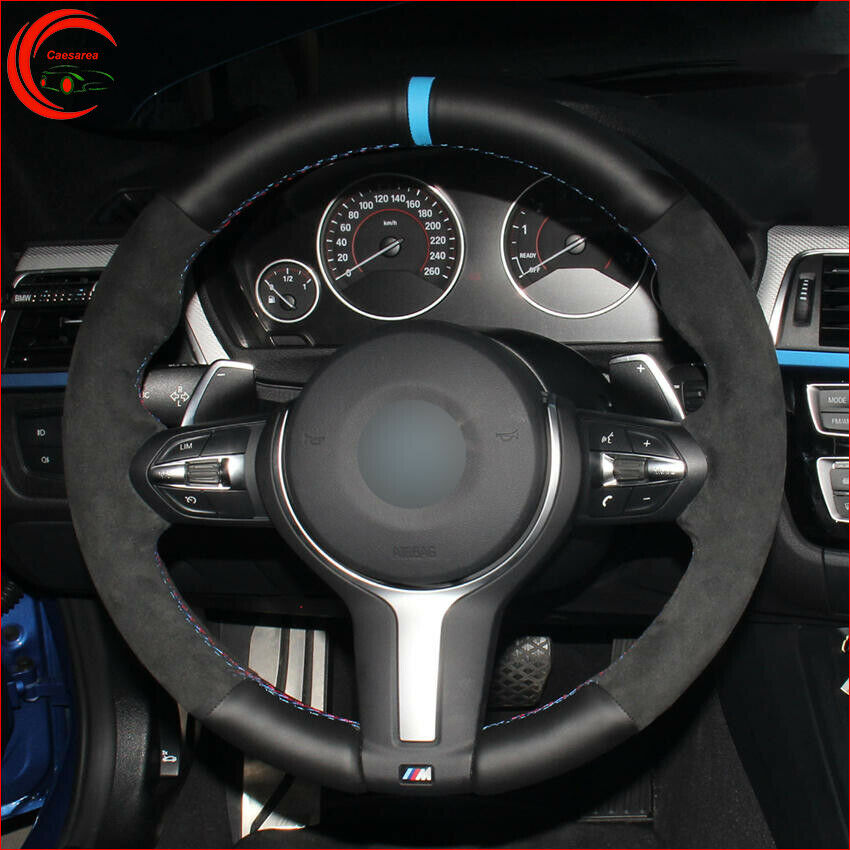 

Hand-Stitch Custom Black Leather Car Steering Wheel Cover For BMW M F30 F31 F34