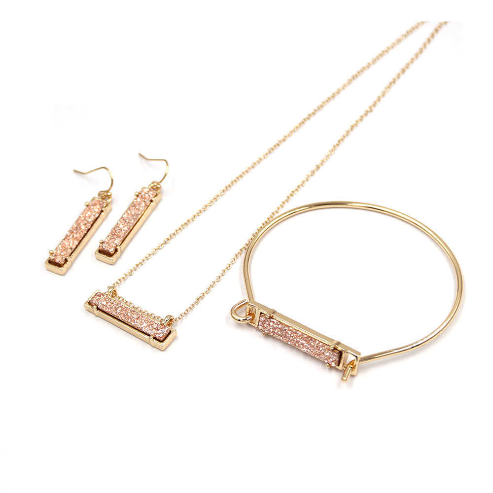 

2020 New Polished Strips Resin Druzy Abalone Shell Bar Bangles for Women Wholesale Price Q0719