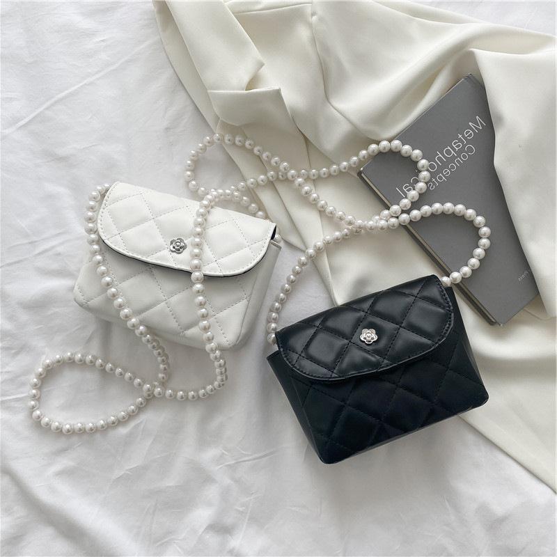 

Messenger Leather Bag New Mobile Xiaoxiang Pearl 2021 Chain Semicircular Saddle Phone Soft Waist Handbags Debne