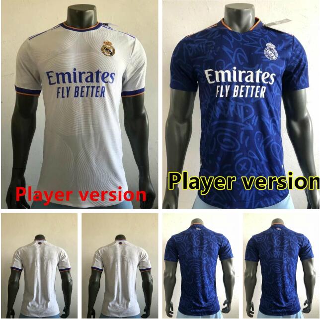 

2021 2022 real madrid 21/22 Soccer Jerseys Hazard Sergio Ramos Benzema Vinicius Camiseta Football Shirts Uniformes Hommes, White