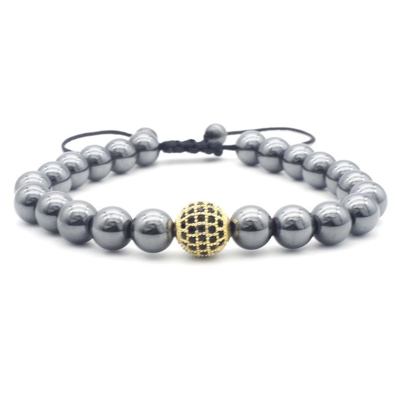 

Beaded, Strands 8mm Non-magnetic Hematite Ball Bracelet Bead Men Jewelry Fashion Accessories Natural Stones Chain Girl