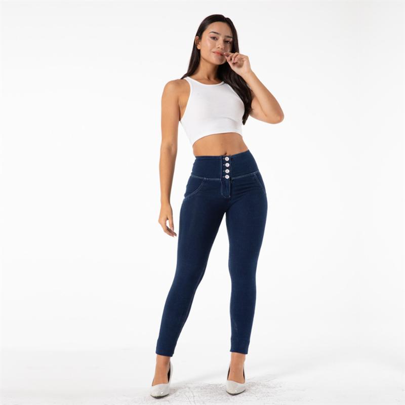 

Women's Jeans Shascullfites Melody Blue Denim Stretchable For Womens Ultra Stretch Skinny Fit Slimming Jeggings With Four Buttons