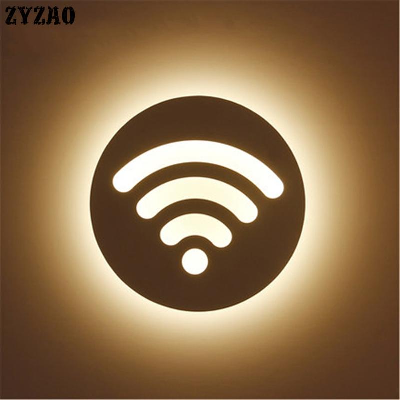 

Modern Acrylic Wifi Shaped Wall Lamp Sconce Indoor Corridor Decor Led For Children's Bedroom Living Room Lighting Fixtures