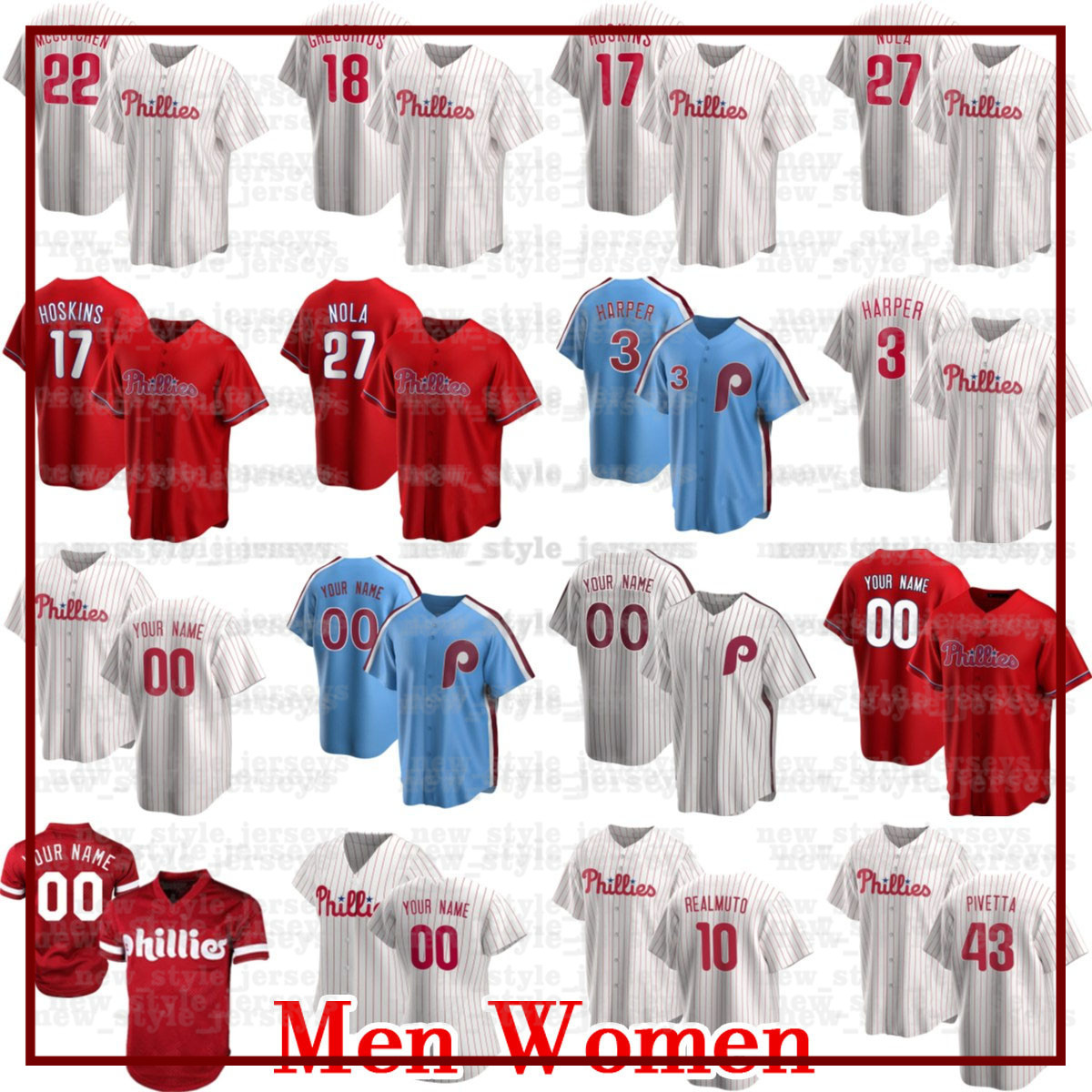 

Custom Philadelphia 2020 Phillies Jersey 3 Bryce Harpe 17 Rhys Hoskins 10 JT Realmuto Men Women Youth any name any number jersey stitched McCutchen, Men(fei cheng ren)