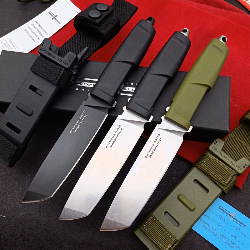 

NewER Survival Straight Knife N690 Stone Wash Tanto Point Blade Full Tang TPV Forprene Handle Fixed Blade Knives With Kydex