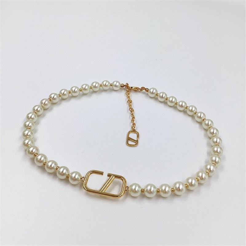 

Pearls Necklaces For Women Luxurys Designers Necklaces Fashion Womens Beaded Necklaces Bracelets Letters Pattern Jewelry Accessories