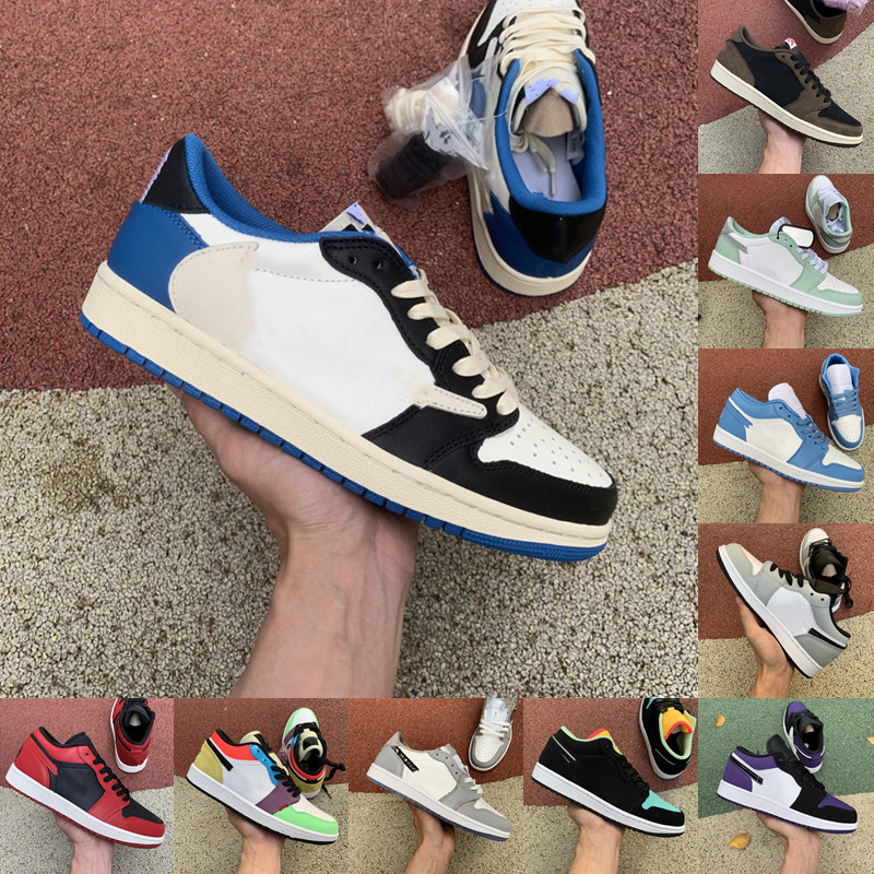 

Jumpman Low 1 1s UNC Light Smoke Grey basketball shoes shadow Slip Chicago emerald black toe Travis Scotts trainers men women sneakers 36-46