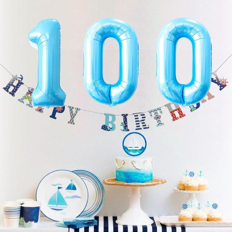 

Party Decoration 100 Days Number Aluminium Foil Balloons Globos I AM ONE Happy Birthday Banner Baby Shower Backdrops Decorations Kids
