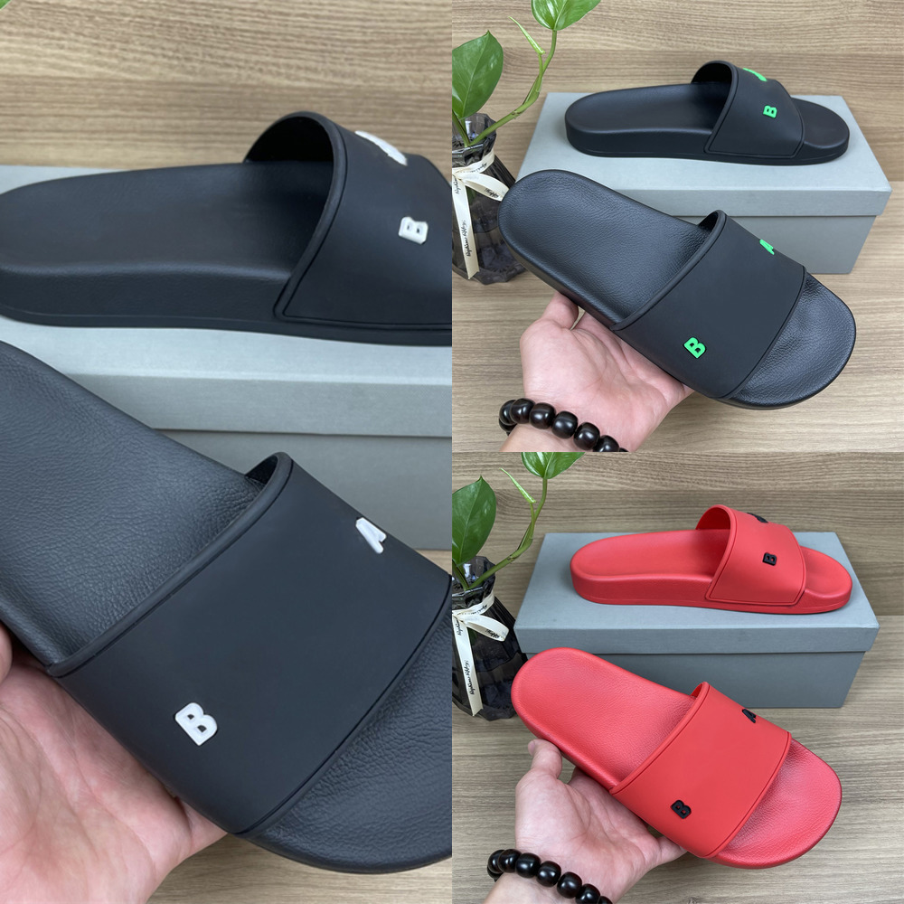 

2022 mens womens slipper three-dimensional font shoes slide summer fashion wide flat sandals flip flop with box size 36-46, Black