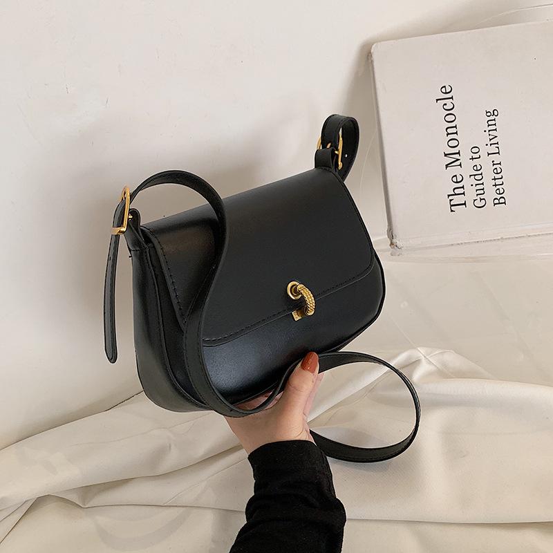 

Fashionable And Simple Ladies Small Bag 2021 One-shoulder Western Style Female Messenger High-quality PU Square Cross Body, Black