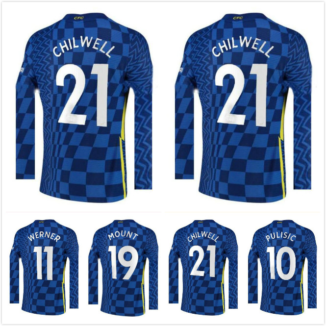 

long sleeve 21 22 ZIYECH soccer jersey PULISIC MOUNT KANTE HAVERTZ WERNER ABRAHAM CHILWELL GIROUD HUDSON-ODOI 2021 2022 football shirt