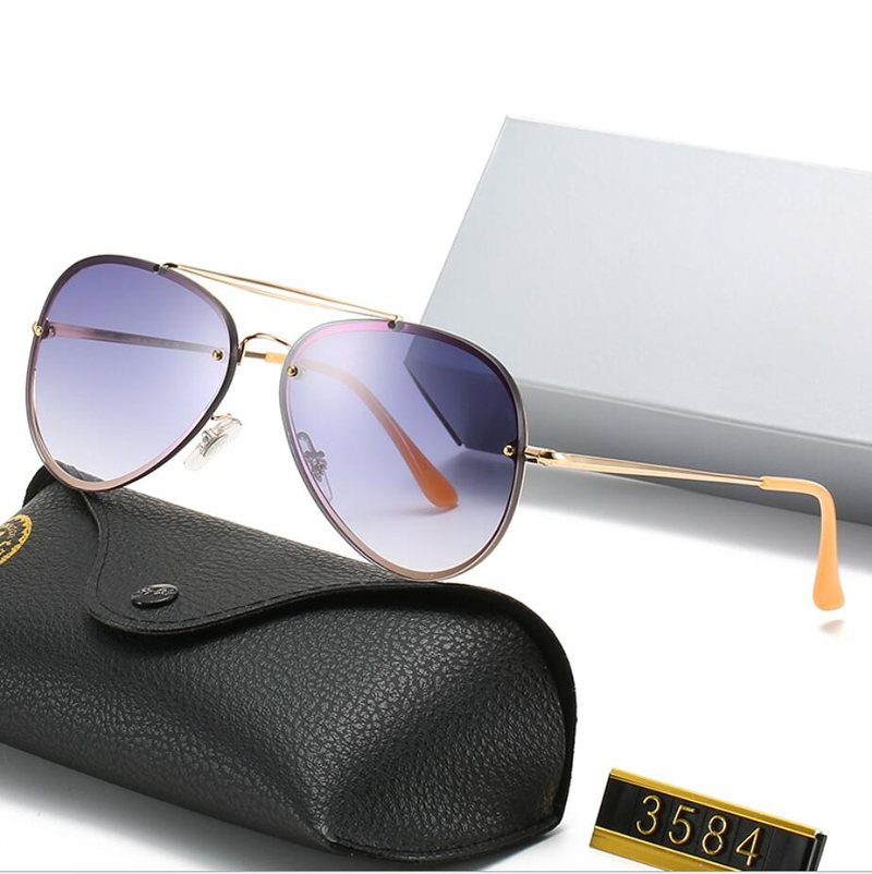 

3584 Brand Designer Pilot Aviator Fashion Sunglasses Summer Shades For Men Women UV400 Classic Eyewear Eyeglasses Mirror Lenses Metal Frame Driving Sport With Case
