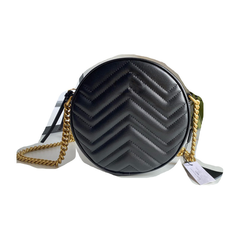 

Designer Ladies Leather Cosmetic Bags & Cases Handbag round-shaped cross-body black red white luxury chain top quality fashion lady