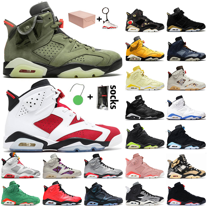 

Wholesale Jumpman 6 6s Basketball Shoes With Box Mens Trainers Travis Scotts Cactus Jack Carmine Black Infrared DMP Jordan Hare Tech Chrome Sneakers, A1 2021 carmine 40-47