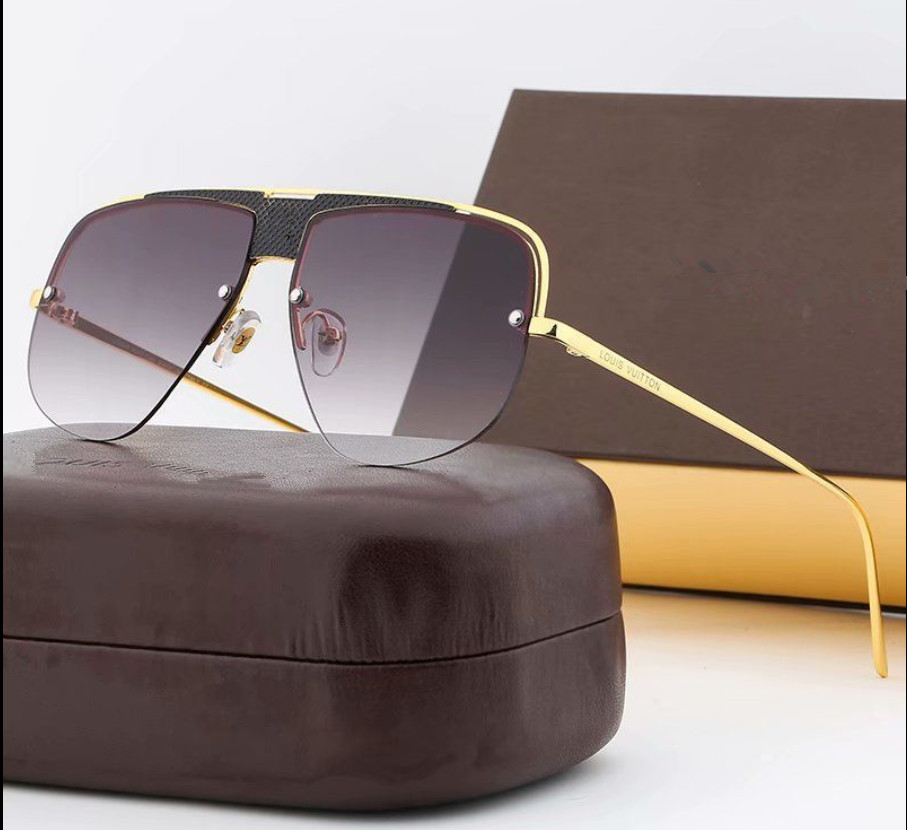 

Fashion Round Sunglasses Eyewear Sun Glasses Designer Brand Black Metal Frame Dark Glass Lenses For Mens Womens Better Brown Cases