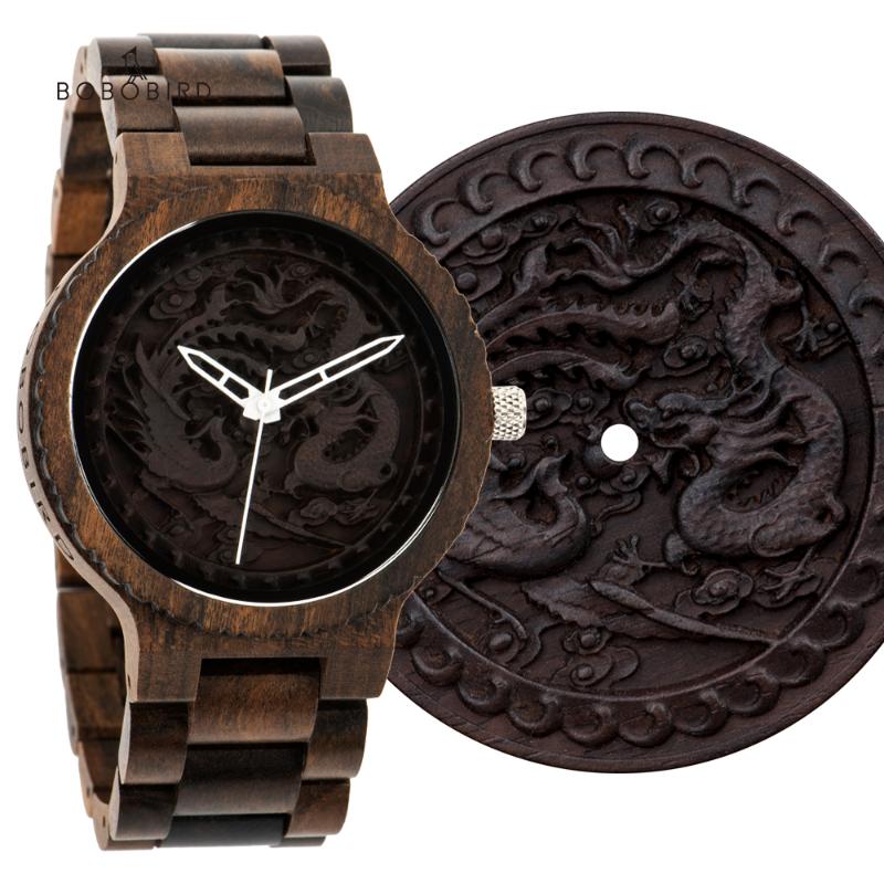 

Wristwatches BOBO BIRD Wooden Men's Watch Relogio Masculino Japanese Movement Luxury Wristwatch Handcraft Design Timepiece Box, Gt062-2