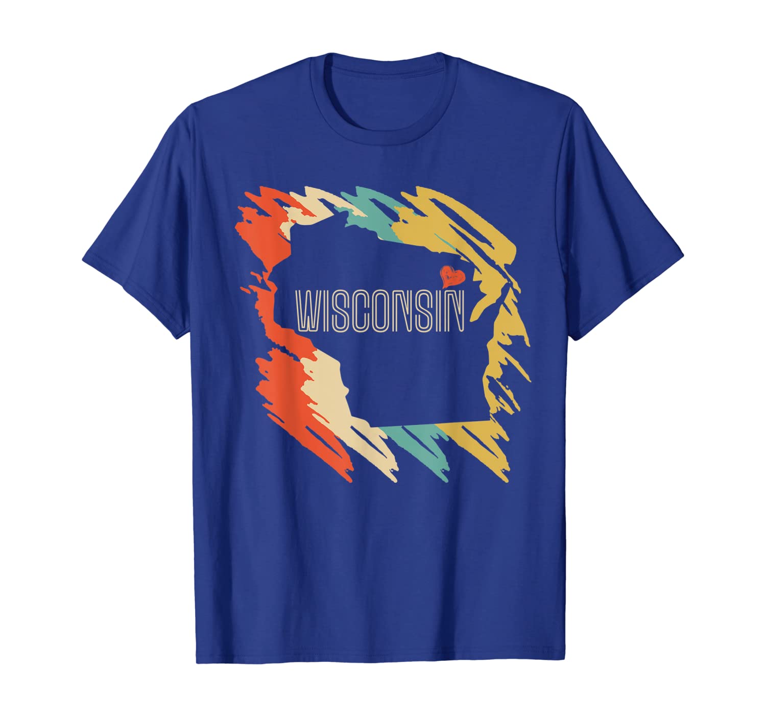 

Vintage Retro Wisconsin State Pride T-shirt, White;black