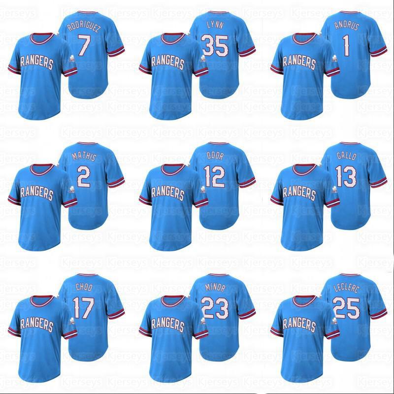 

12 Rougned Odor Wild Pitch Jersey 25 Jose Leclerc 13 Joey Gallo 38 Danny Santana 1 Elvis Andrus 2 Jeff Mathis 7 Ivan Rodriguez Baseball Jerseys, Blue;black