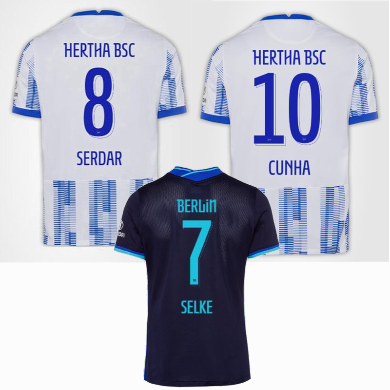 

2021 2022 Hertha Soccer Jerseys BSC 21 22 SERDAR Tousart BOATENG Dilrosun Cunha Lukebakio SELKE Piatek home away football men and kids shirt, Home+patch