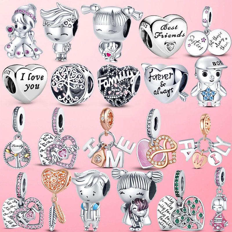 

Other 925 Sterling Silver Little Girl Family Charm Beads Fit For Bracelet Bangle DIY Original Jewelry Making Gift