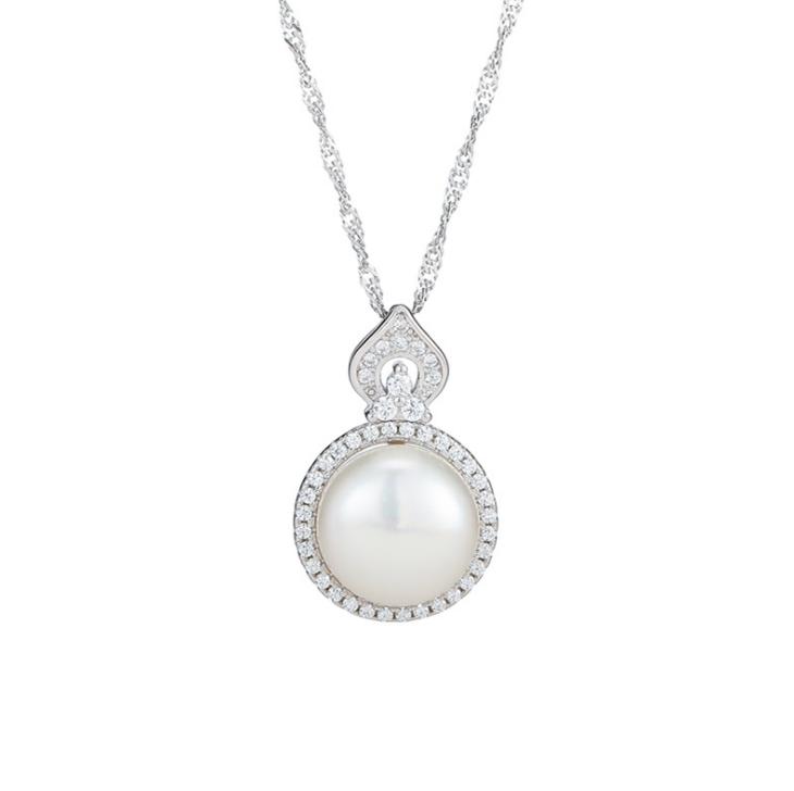 

Chains MeiBaPJ Real Big Freshwater Pearl Fashion Pendant Necklace 925 Sterling Silver Fine Wedding Jewelry For Women