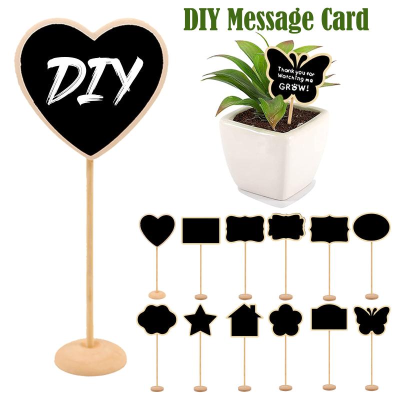 

Party Decoration 10 Pcs Mini Blackboard Wooden Clip Long Pos Peg Memo Clips Ornaments Garden Wedding Message Slate Panel Card Label