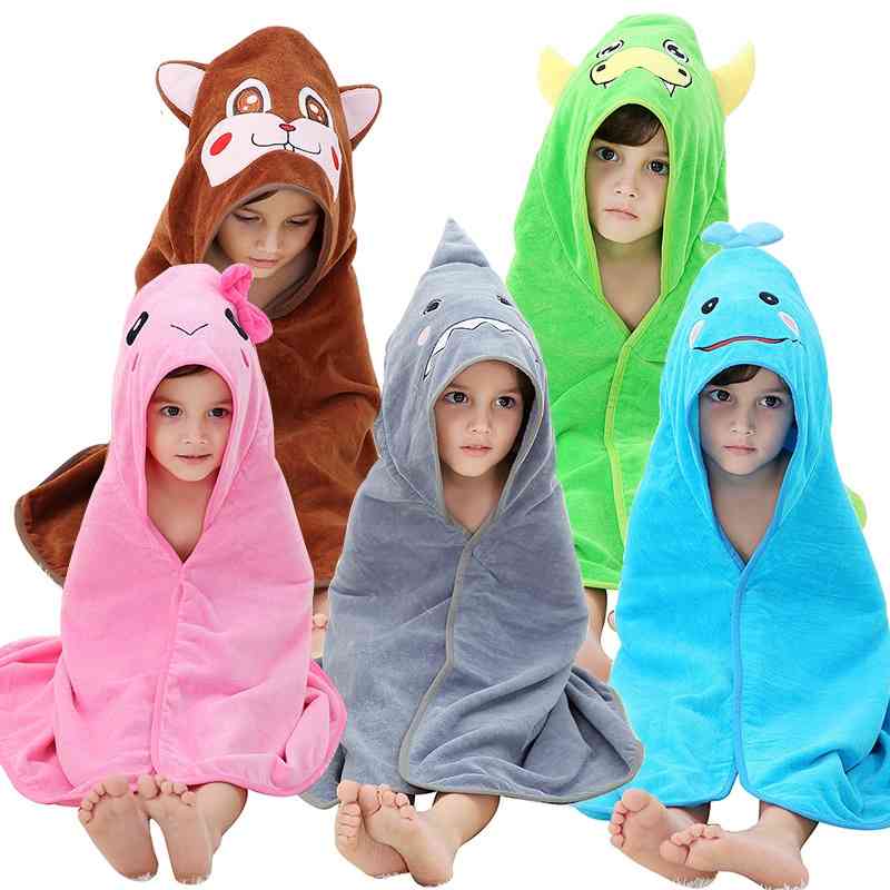 

Children's bath hooded cloak beach towel baby bathrobe, Cape green dinosaur