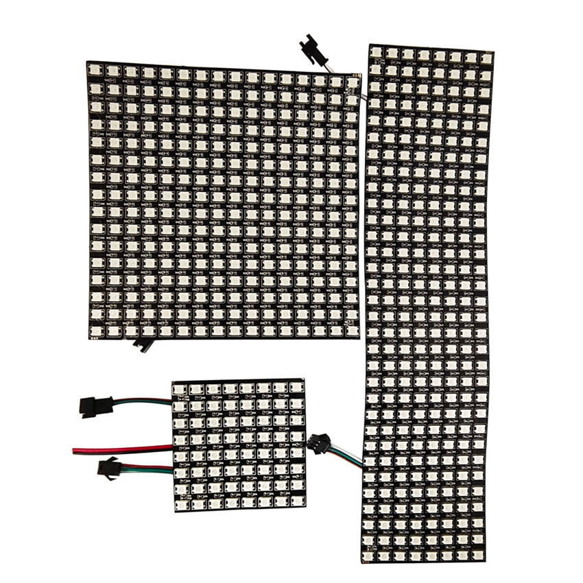 

WS2812B RGB 5050 SMD Flexible Modules 8x8 16x16 8x32 Pixel Panel Matrix Screen WS2812 IC Led Module Individually Addressable DC5V