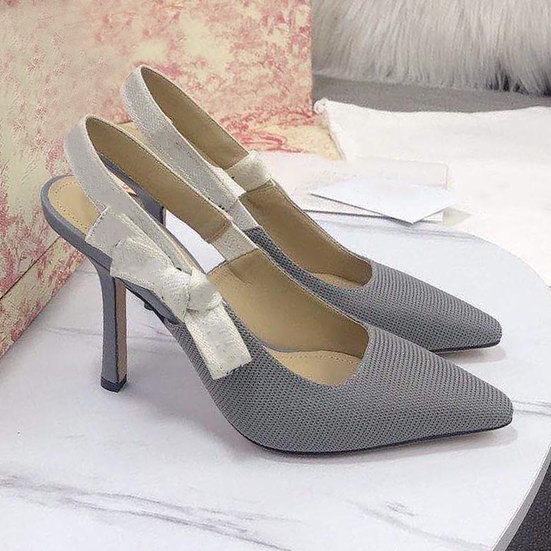 

Summer Ladies Sandals Fashion Designer High Heels Bow Beautiful Houndstooth Bridal Wedding Office Comfortable Shoes, Extra shoebox